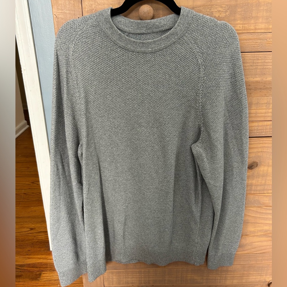 Lululemon Textured Knit Crewneck Sweater - Men Medium - Grey
